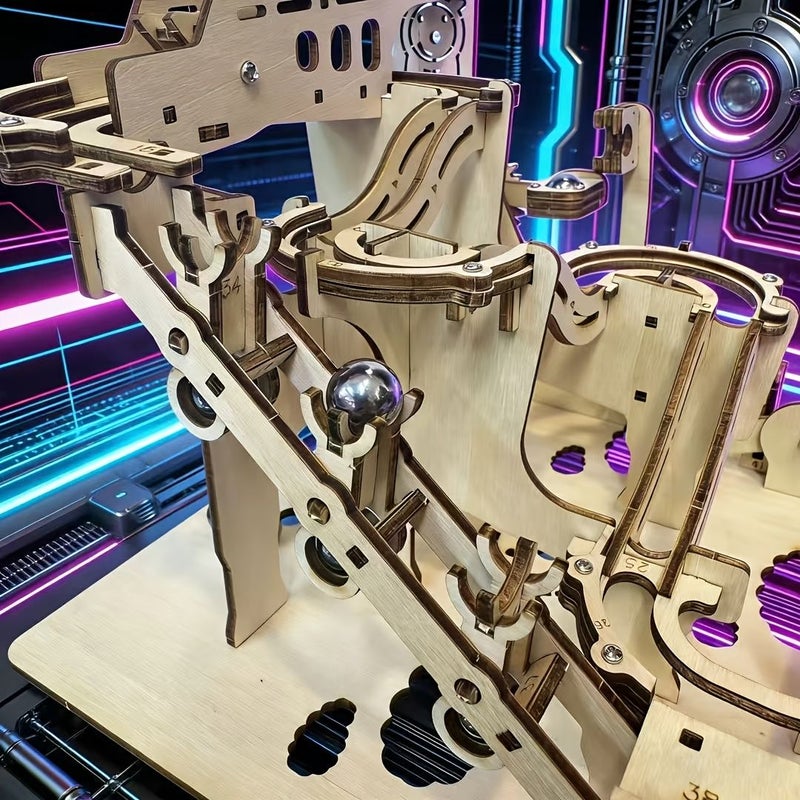 3D Two Stage Shaking Marble Run Puzzle Kit for Adults DIY STEM Track Toy - Image 5