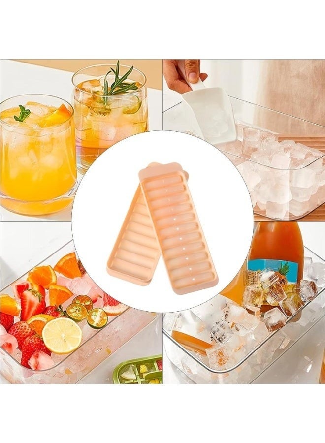 Happy Home Pack of 3 Plastic Ice Cube Tray for Quick Freezing Water Bottle with 10 Ice Cube Slots - Silicone Ice Cube Tray Set Makes 10 Ice Cubes with Lid -Multicolor - Image 3