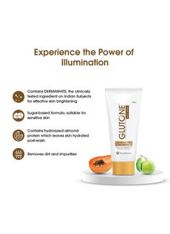 GLUTONE Skin Brightening & Glowing Facewash & Serum Combo; With Purewhite & Dermawhite; For Cleansing & Hydration; Glowing Radiance; Improves Skin Elasticity; 100Ml + 30Ml  - Image 4