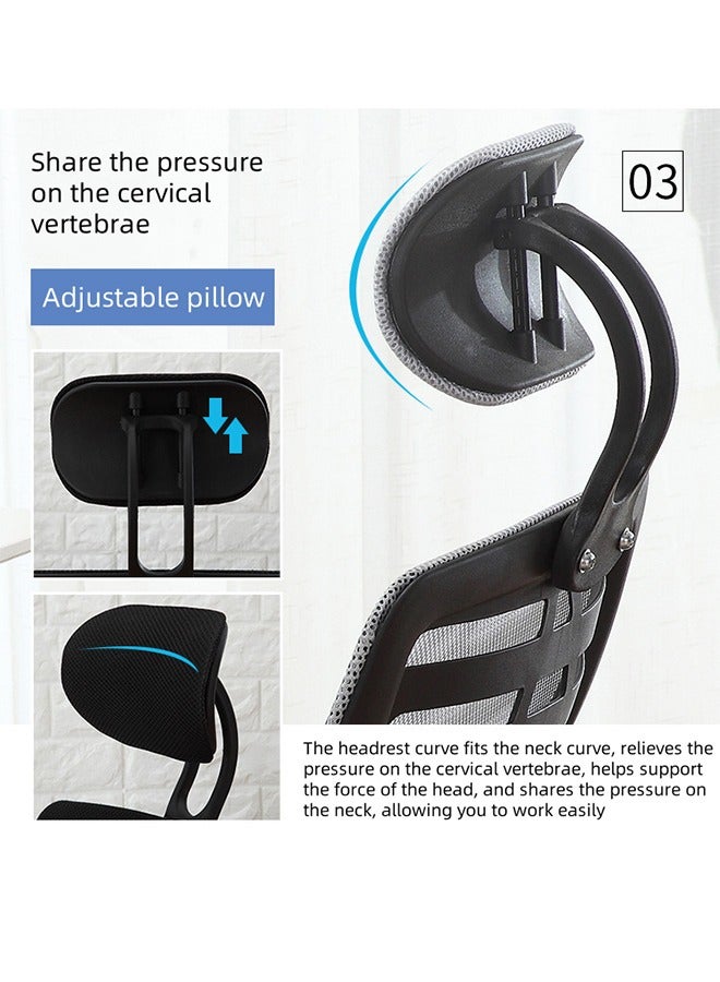 Office Chair, Home Office Chair, Desk Chair, Game Chair, With Lumbar Support And Shoulder And Neck Support, Adjustable And Rotatable, Nylon Base, Ergonomic Office Chair - Image 3