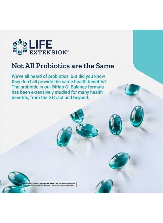 Life Extension بيفيدو جي آي بالانس - بروبيوتيك بيفيدوبكتيريوم لونغوم BB536 (2 مليار CFU) مكمل – دعم صحة الأمعاء والصحة الهضمية – خالي من الجلوتين، نباتي – 60 كبسولة - Image 5