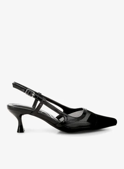 London Rag Mesh Slingback Sandals in Black
