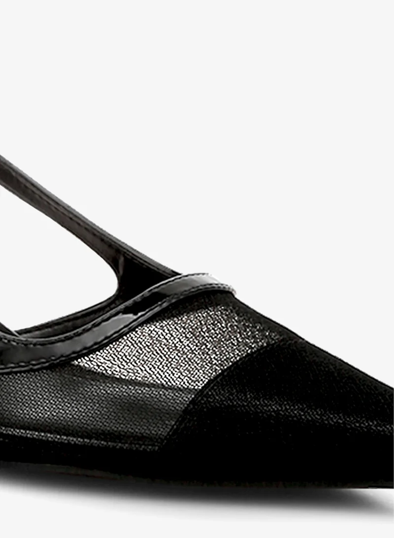 London Rag Black Mesh Slingback Sandals in Black for Women | Best Price UAE