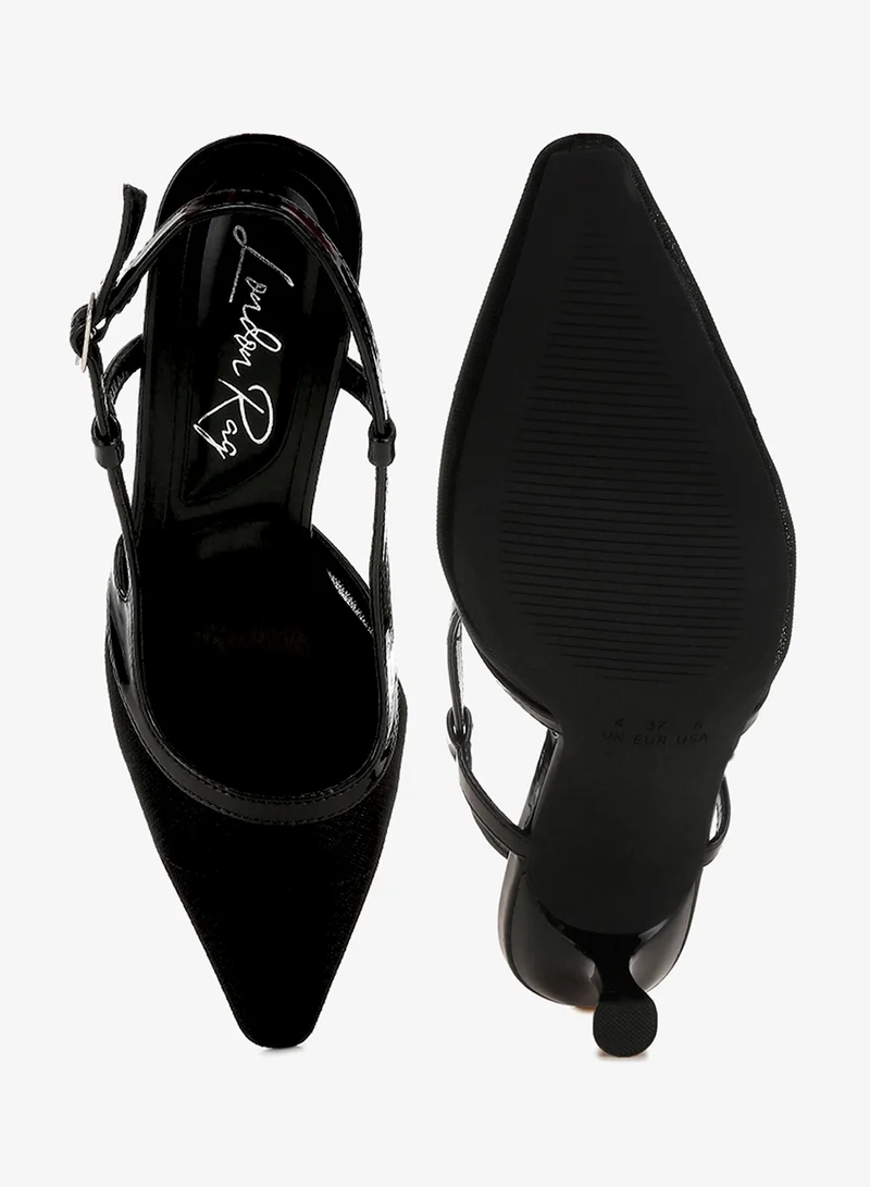 London Rag Black Mesh Slingback Sandals in Black for Women | Best Price UAE