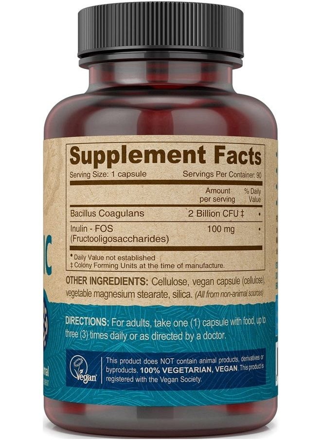 Deva Vegan Probiotic with FOS Prebiotics Supplement - 2 Billion CFU with 100 MG of Prebiotics Per Serving for Men & Women - Non-Dairy Gluten Free - Naturally Shelf Stable - 90 Capsules  - Image 4