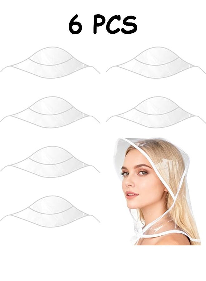Rain Hat for Women Waterproof, 6 Pcs Reusable Practical Rain Caps for Women PE Material Clear Waterproof - Image 1