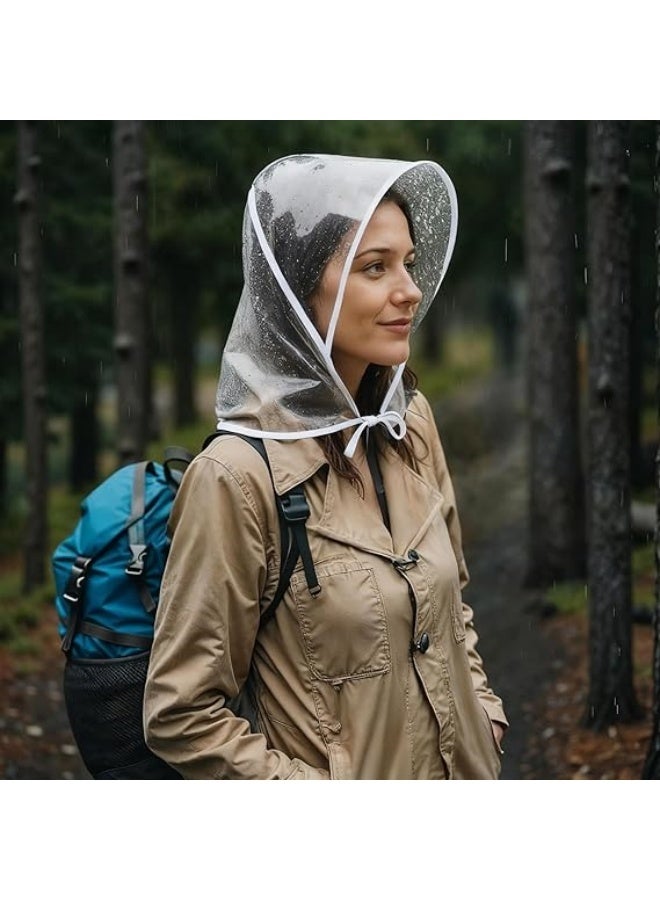 Rain Hat for Women Waterproof, 6 Pcs Reusable Practical Rain Caps for Women PE Material Clear Waterproof - Image 5