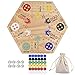 MUCITAGF 24 Wooden Wahoo Board Game DoubleSided for 4 or 6 Players Fast Track Board Game Original Marble Game Set with 36 Marbles 8 Dice for Family Night Parties and Adult Gifting - Image 4