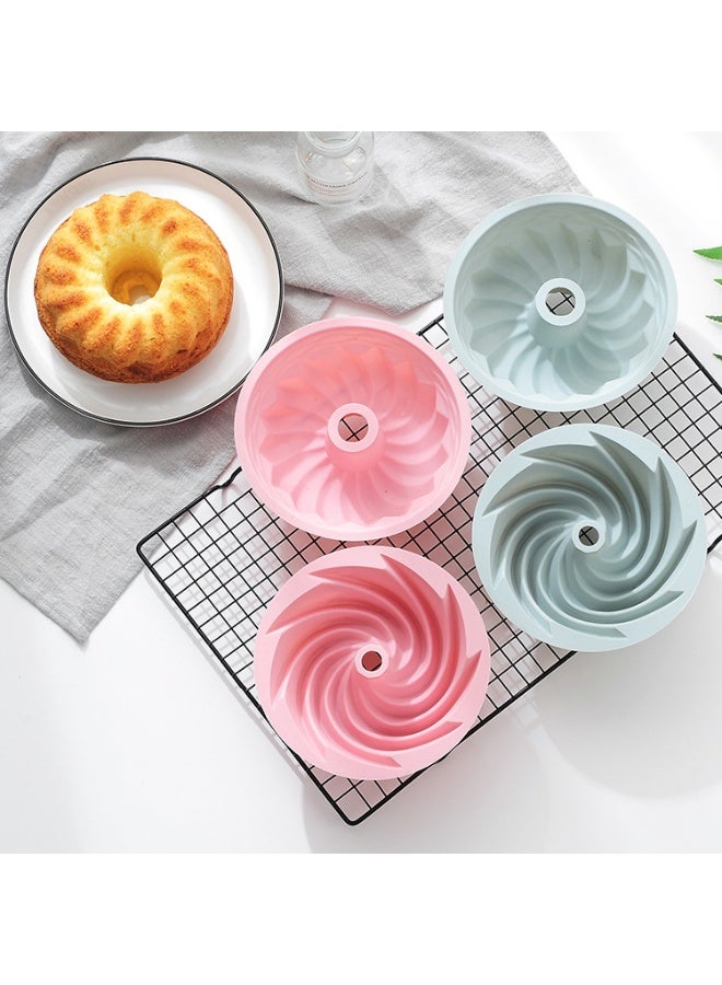 سيوسي 4 حزم من قوالب الخبز المصنوعة من السيليكون على شكل دائري مزخرف بنمط حلزوني، قوالب خبز غير لاصقة، قوالب كعك شيفون سافارين، قوالب موس براوني، أدوات تزيين الكعك والحلويات، أدوات الخبز DIY - Image 1