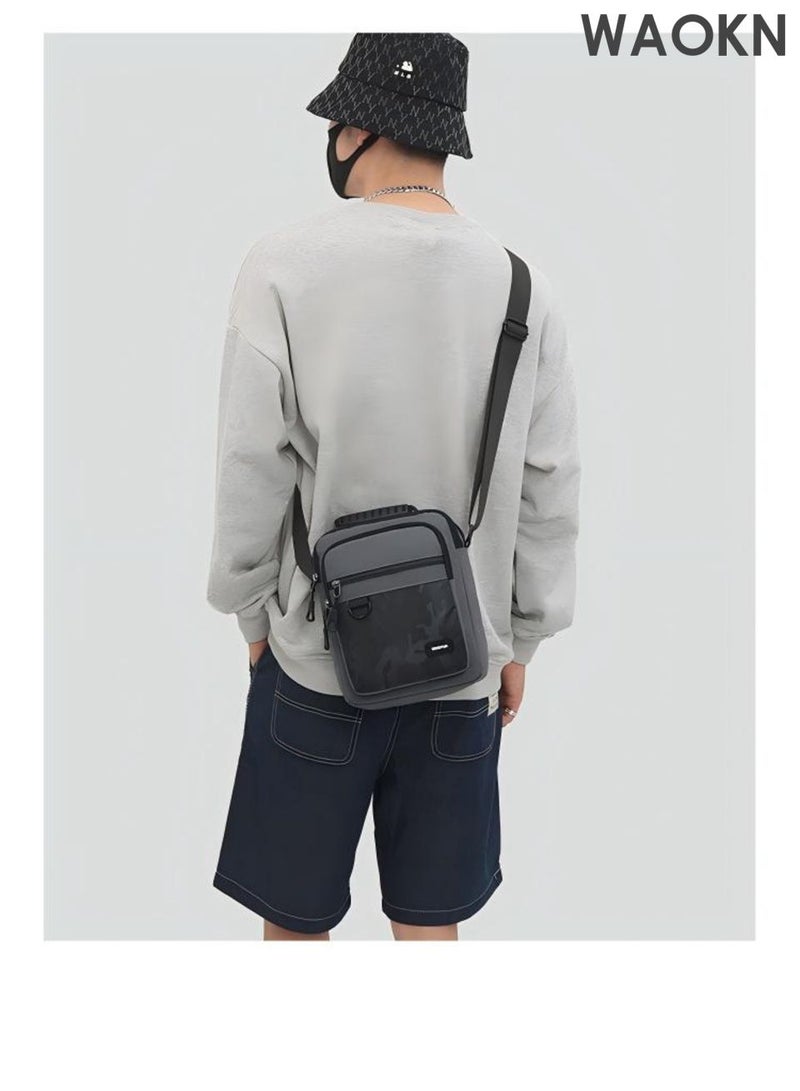 WAOKN Cross body Bag , Messenger Bag for Men and Women  ,Purse Shoulder Bag , Sling Bag  ,Travel Bag for Business Office School Satchel Bags ,  Small Carry Bags , portable and durable , waterproof material ,unisex , (grey). - Image 2