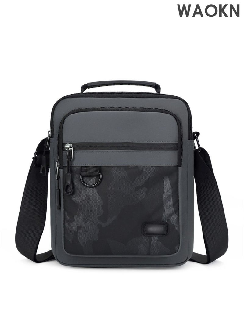 WAOKN Cross body Bag , Messenger Bag for Men and Women  ,Purse Shoulder Bag , Sling Bag  ,Travel Bag for Business Office School Satchel Bags ,  Small Carry Bags , portable and durable , waterproof material ,unisex , (grey). - Image 1