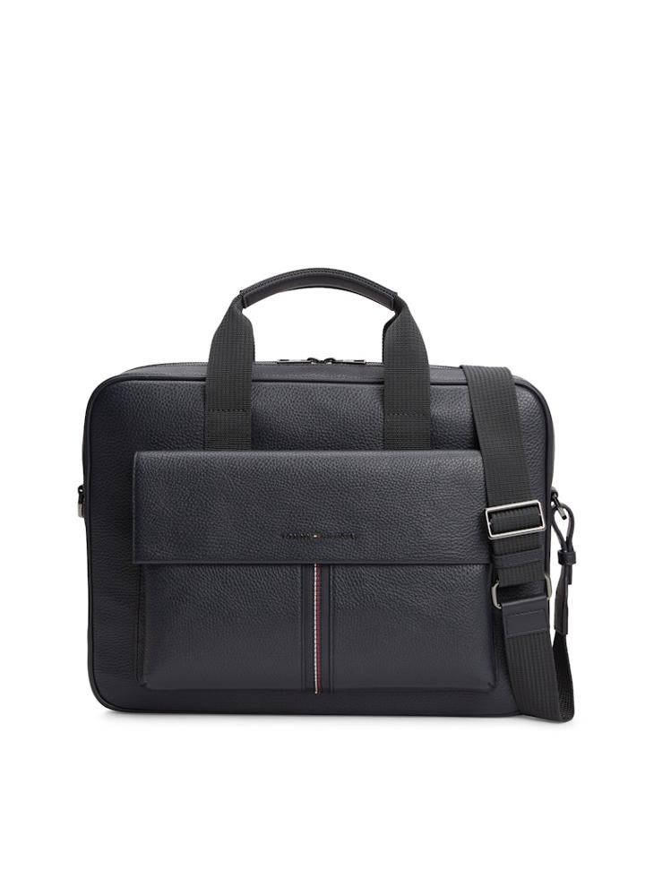 TOMMY HILFIGER Flap Pocket Pebble Grain Laptop Bag - Image 1