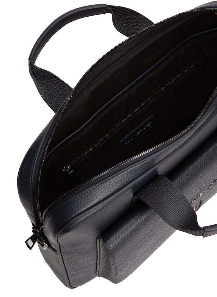 TOMMY HILFIGER Flap Pocket Pebble Grain Laptop Bag - Image 4