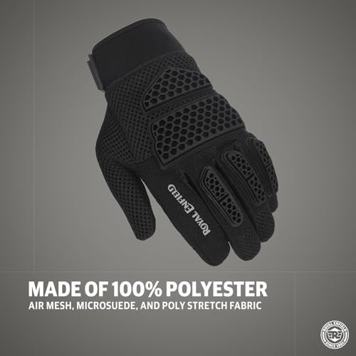 Royal Enfield Street Ace Riding Gloves | Air Mesh- optimum ventilation | Microsuede patch for grip | Poly Stretch fabric | Protection- TPR Knuckle protectors | BLACK 2XL - Image 3