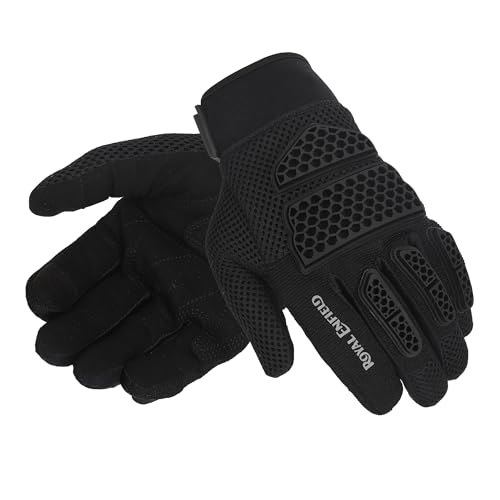 Royal Enfield Street Ace Riding Gloves | Air Mesh- optimum ventilation | Microsuede patch for grip | Poly Stretch fabric | Protection- TPR Knuckle protectors | BLACK 2XL - Image 1