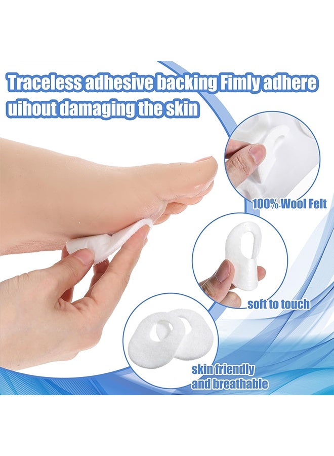 30 Pcs Soft Felt Callus & Corn Pads, Oval Adhesive Foot Cushions for Heel, Toes & Bottom of Foot, Pain Relief for Men & Women, White - Image 3