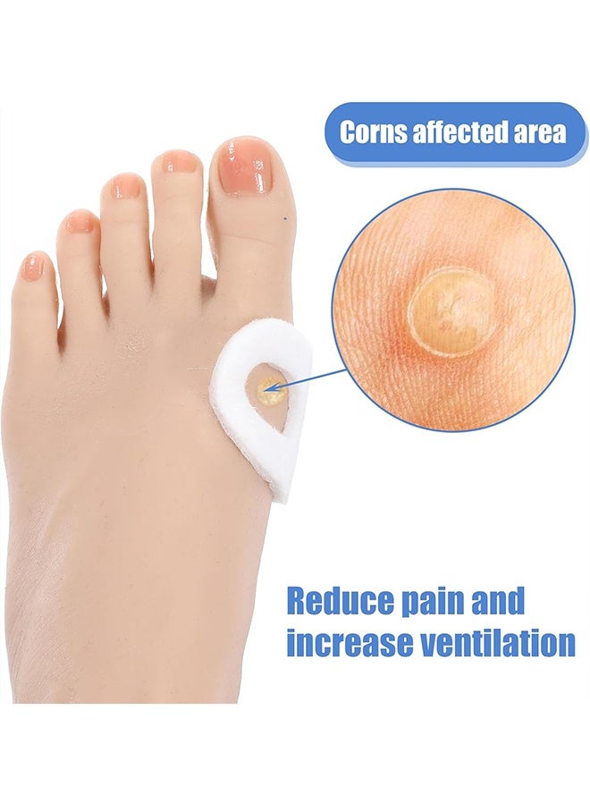 30 Pcs Soft Felt Callus & Corn Pads, Oval Adhesive Foot Cushions for Heel, Toes & Bottom of Foot, Pain Relief for Men & Women, White - Image 4