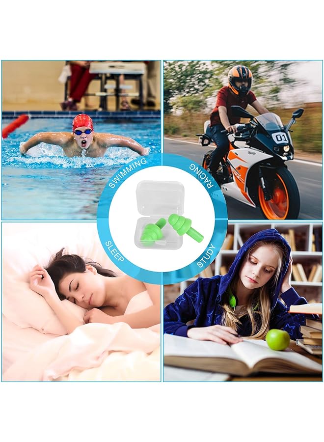 Maxi 6 Packs Reusable Silicone Ear Plugs Waterproof Hypoallergenic Noise Reduction Earplugs For Hearing Protection Suitable For Sleeping Snoring Swimming Concerts (6Pcs) - Image 3
