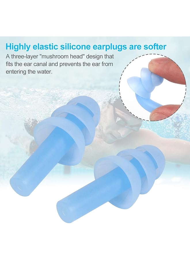 Maxi 6 Packs Reusable Silicone Ear Plugs Waterproof Hypoallergenic Noise Reduction Earplugs For Hearing Protection Suitable For Sleeping Snoring Swimming Concerts (6Pcs) - Image 4
