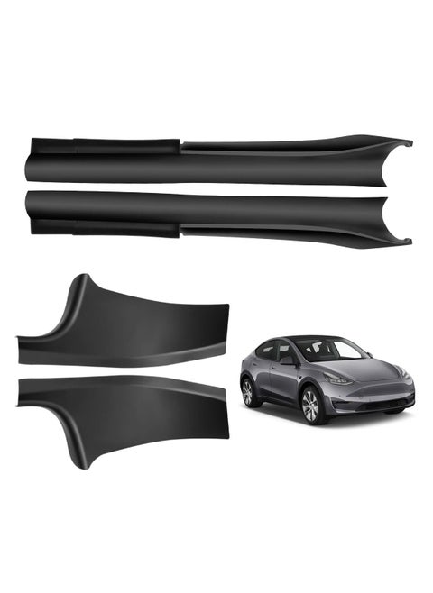 Tesla exterior modification accessories, Door Sill Protector for 2023 Tesla Model Y 5 Seater (Not fit 7 Seater) Matte TPE & ABS Front and Rear Door Entry Guard Scuff Plate Accessories Carpet Rear Sill