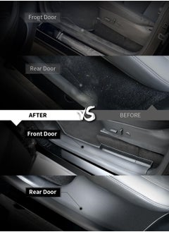 Excefore Tesla exterior modification accessories, Door Sill Protector for 2023 Tesla Model Y 5 Seater (Not fit 7 Seater) Matte TPE & ABS Front and Rear Door Entry Guard Scuff Plate Accessories Carpet Rear Sill  - Image 2