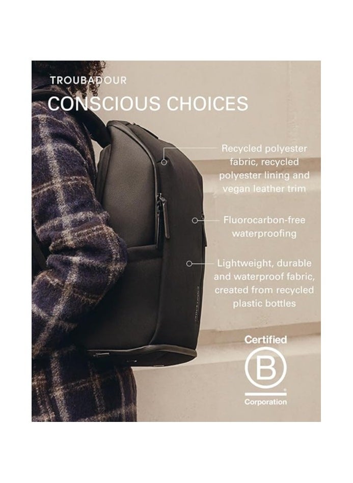 Troubadour - Troubadour Pioneer Backpack Premium Vegan & Waterproof Material 17" Laptop Pocket Ergonomic Comfort Straps Retractable Bottle Holders Ventilated Shoe Compartment Black - Image 1