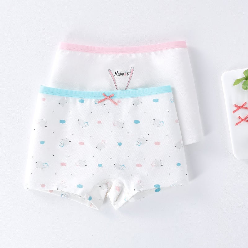 Girls Cotton Cartoon Briefs Antibacterial Kids Underwear GD203# Boxers/2 Pack 