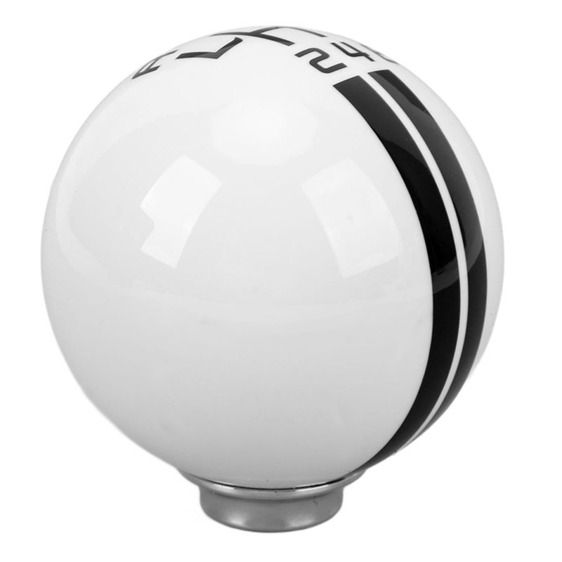 6 Speed Car Racing Gear Shift Knob for Shelby GT500 Style Round Ball Shift Knob with 3 Adapters for Manual Vehicle White Black - Image 1