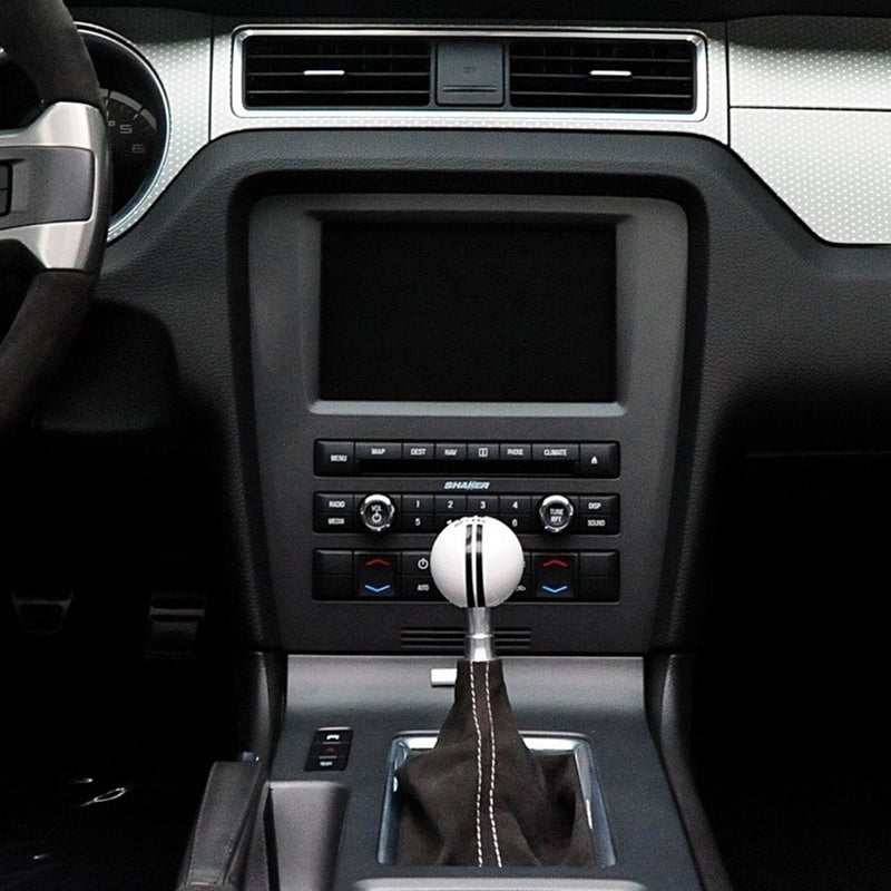 6 Speed Car Racing Gear Shift Knob for Shelby GT500 Style Round Ball Shift Knob with 3 Adapters for Manual Vehicle White Black - Image 2