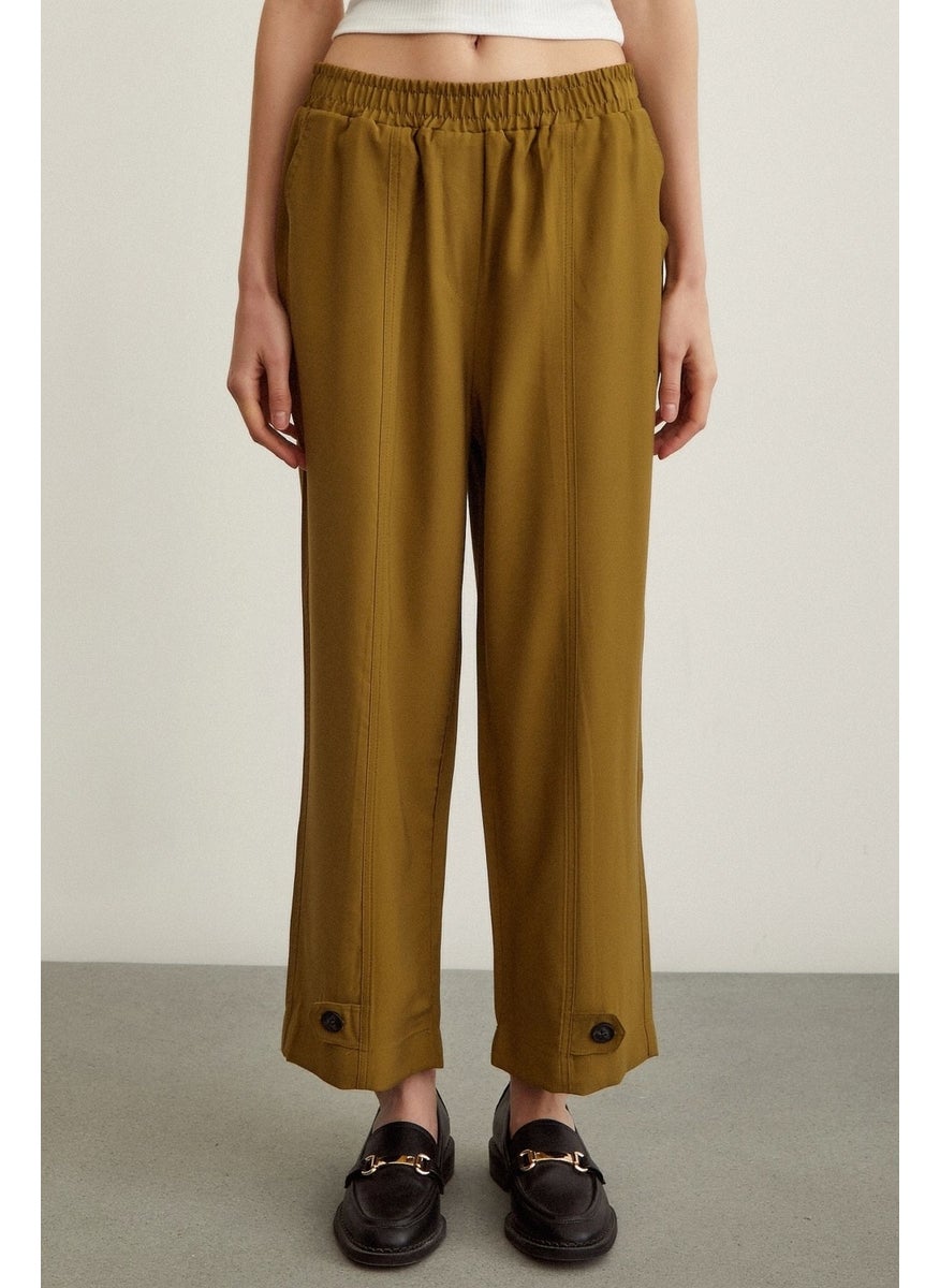 Never More Elastic Casual Pants Khaki  - Image 4