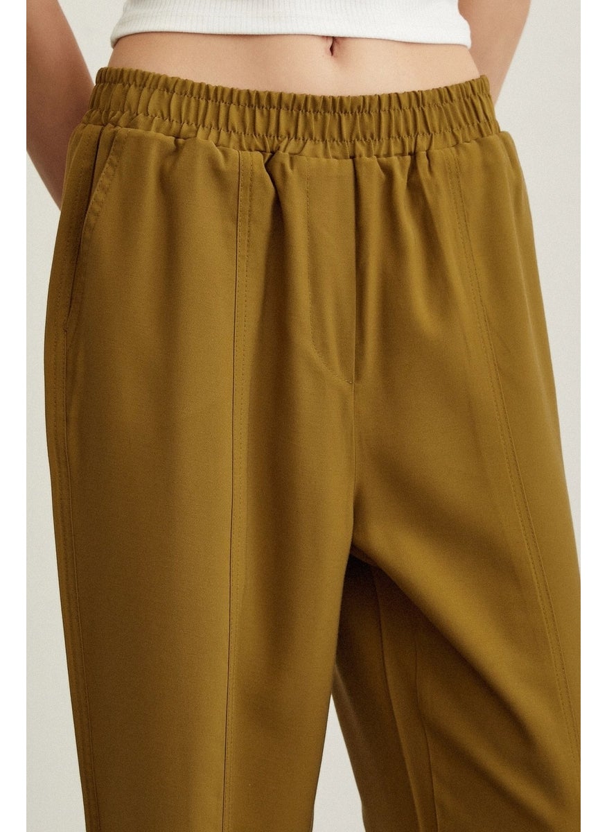 Never More Elastic Casual Pants Khaki  - Image 5