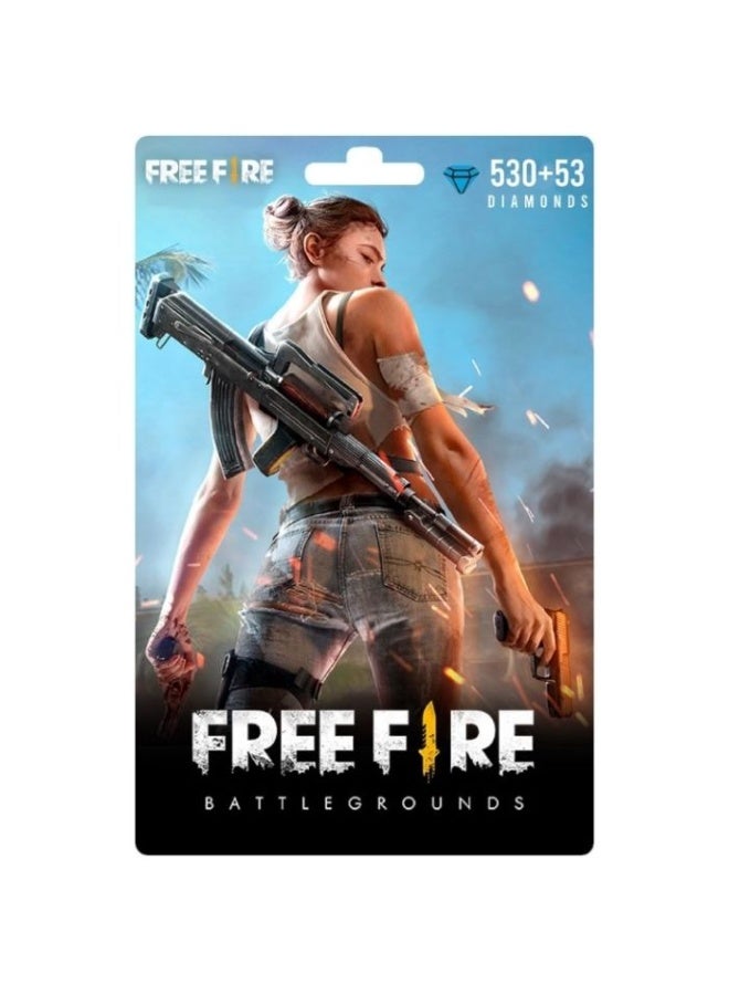 بطاقة هدايا Free Fire Diamonds عالمية (530 + 53 ماسة)