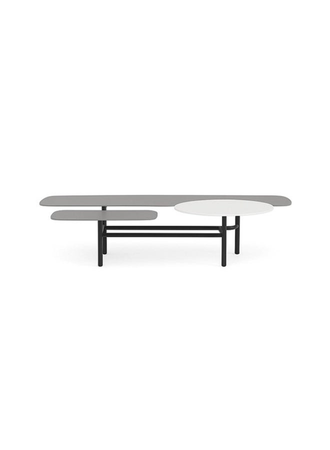 YI ONE Coffee Table  – Light Grey 3-Section Model with Round & Rectangular Shapes, Powder-Coated Top & Metal Legs, 1220×450×780 mm - Image 3