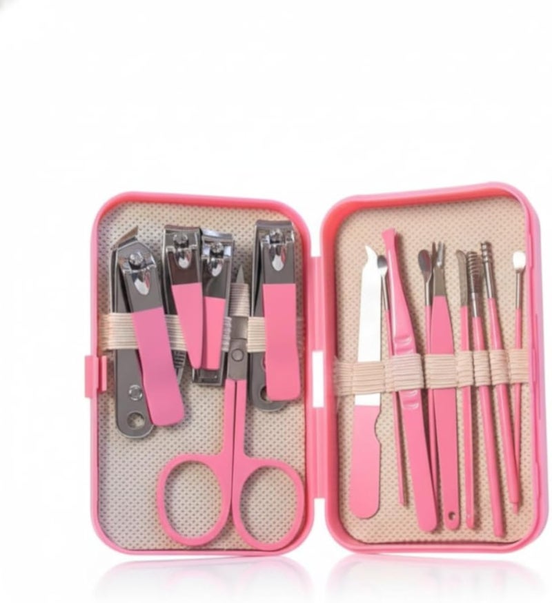 TECHZONE 12-Piece Nail Care Kit - Premium Manicure and Pedicure Set in Portable Travel Case (Assorted Color)