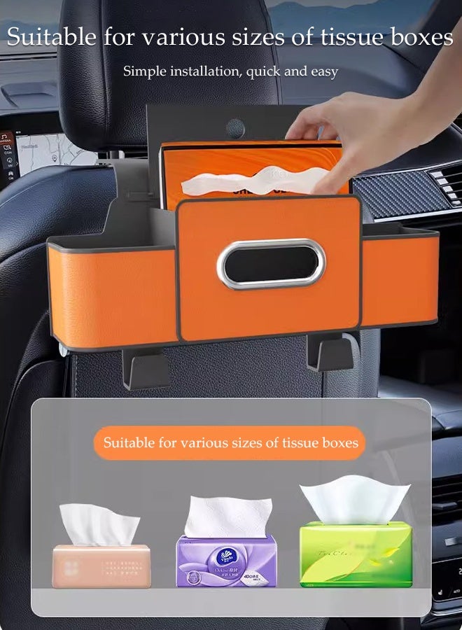 DUNISO Multifunctional Car Organizer with Cup Holders,Car Seat Storage Box with Hooks, Tissue Box, Cup Holde, Universal Fit for Family Travel, Road Trips, and Daily Use - Image 5