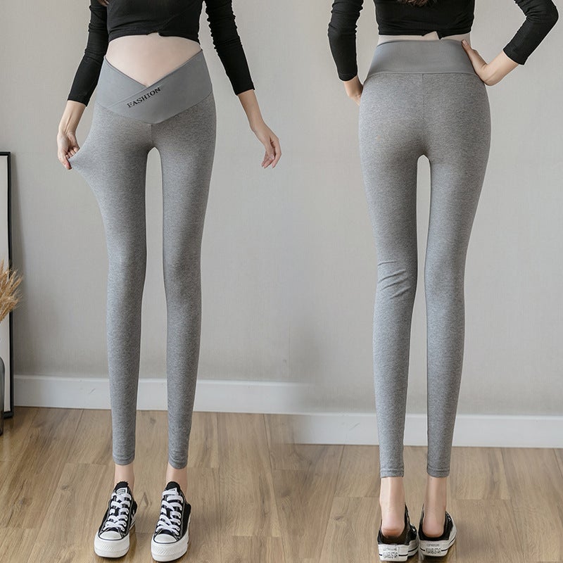Maternity wear spring and autumn outer wear fashion thin section low waist small feet ninth trousers yoga pants summer leggings Dark gray () is too small M - Image 5