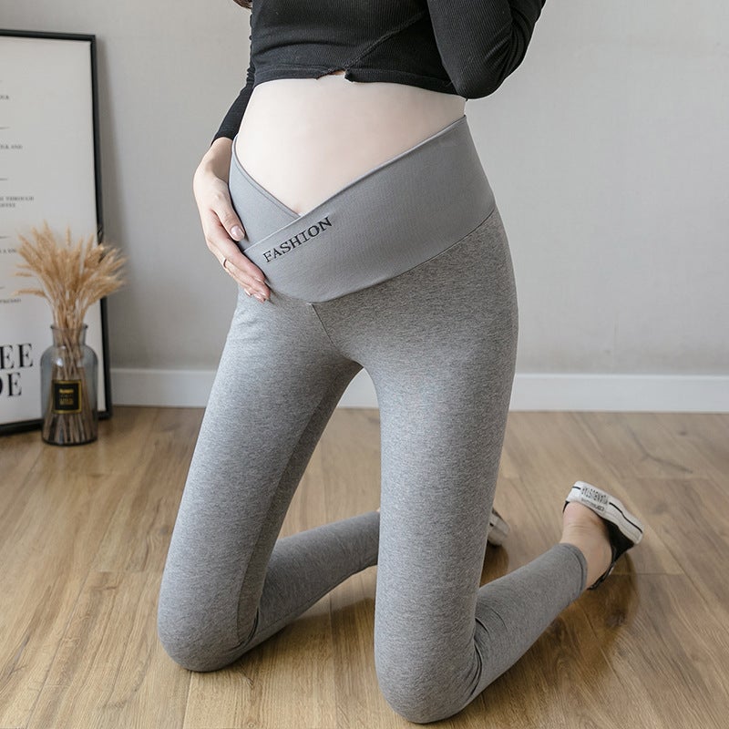 Maternity wear spring and autumn outer wear fashion thin section low waist small feet ninth trousers yoga pants summer leggings Dark gray () is too small M - Image 2