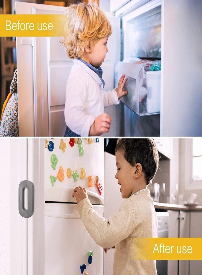 PRETOX Child Safety Door Locks Self Adhesive Cabinet Locks and Refrigerator Fridge Freezer Door Lock for Toddler Kids Refrigerator Fridge Cupboard Wardrobe Multi-Usage [1pcs] - Image 3