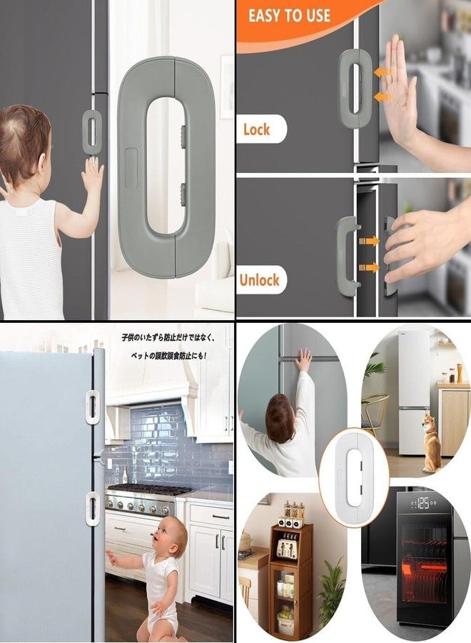 PRETOX Child Safety Door Locks Self Adhesive Cabinet Locks and Refrigerator Fridge Freezer Door Lock for Toddler Kids Refrigerator Fridge Cupboard Wardrobe Multi-Usage [1pcs] - Image 5