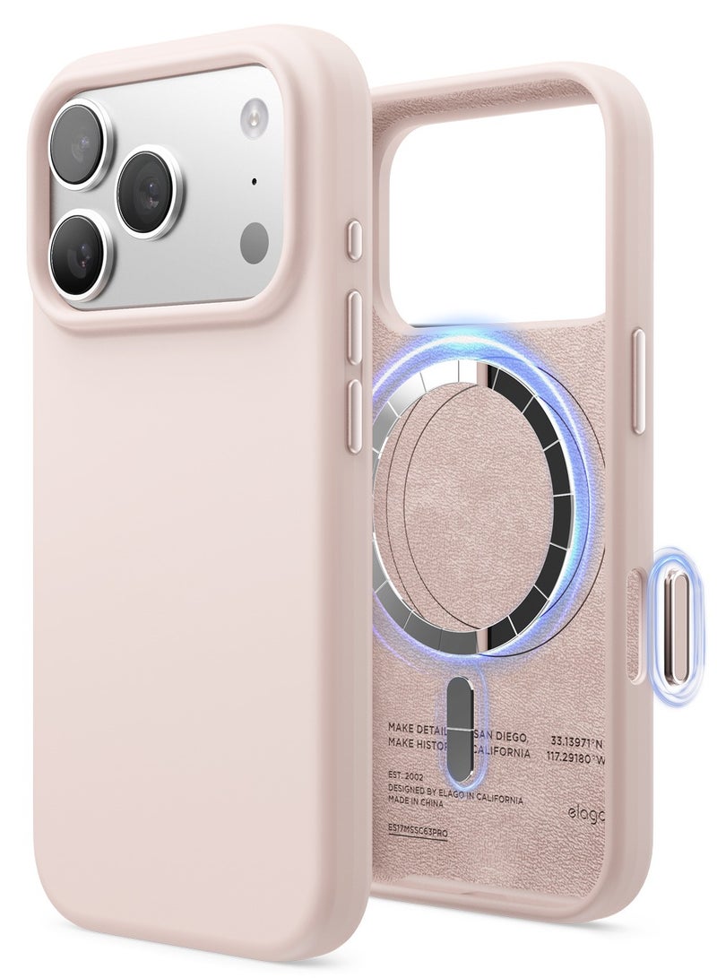 Elago Magnetic Liquid Silicone for iPhone 17 Pro case cover [Camera Control Button Cover] compatible with MagSafe Shockproof - Light Pink - Image 1