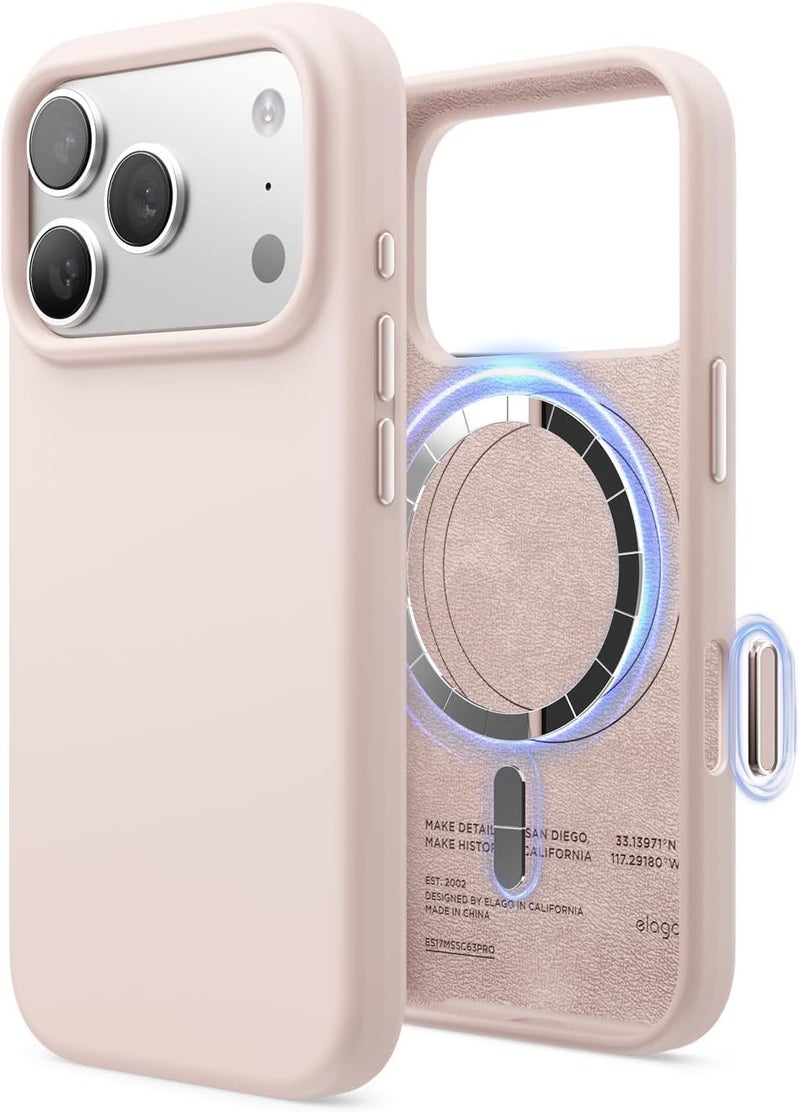 Elago Magnetic Liquid Silicone for iPhone 17 Pro | iPhone 18 Pro case cover Compatible with MagSafe - Light Pink - Image 1