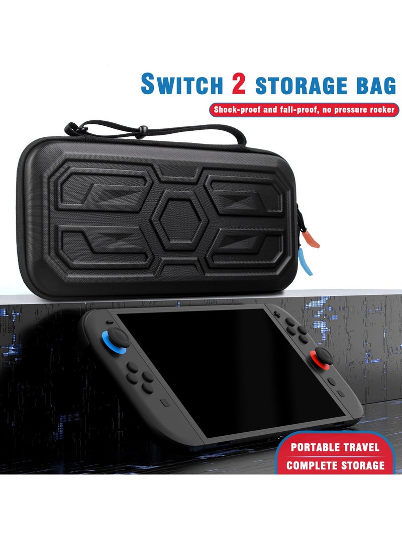 Necomi Carry Case Compatible with Nintendo Switch 2, Waterproof Hard Shell, Protective Hard Portable Pouch with Pockets for Accessories and Games  - Image 3