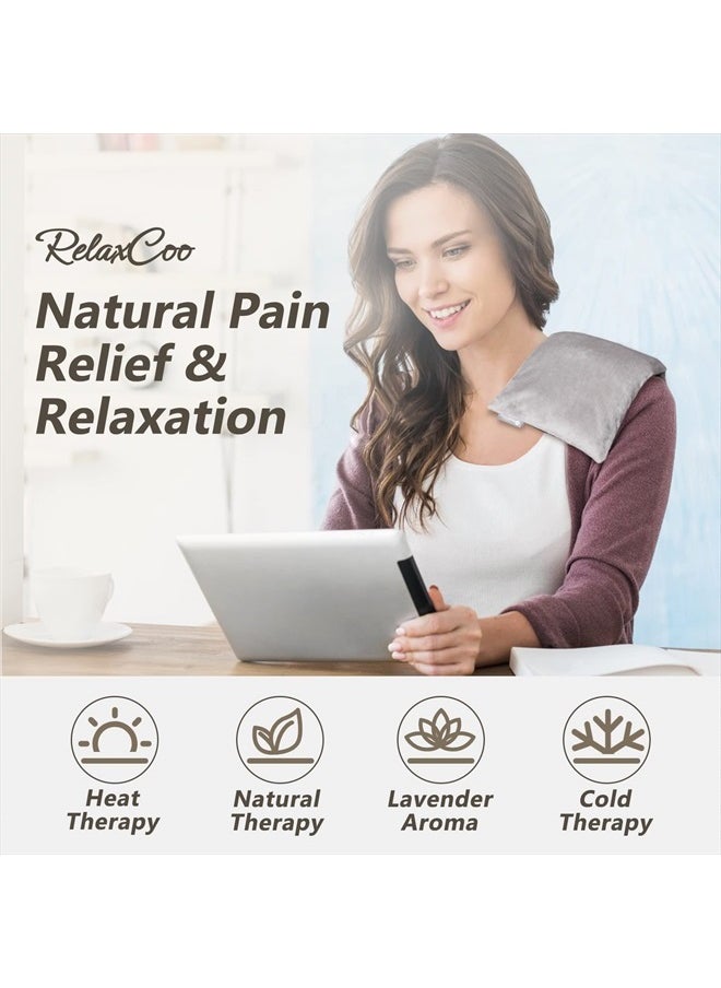 RelaxCoo - Microwave Heating pad with Washable Cover 6 * 12" Microwavable Heat Pad for Neck Shoulder, Cramps, Back Pain Relief, Warm Compress Bean Bag Moist Heat Pack for Muscles, Joints, 2 Pack - Image 1