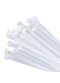 LOCKWELL LOCKWELL Teeth Grip Pack of 100 Pieces Nylon Self Locking White Cable Ties Heavy Duty Strong Zip Wire Fastener Organizer Tie 300mm X 36mm  - Image 1