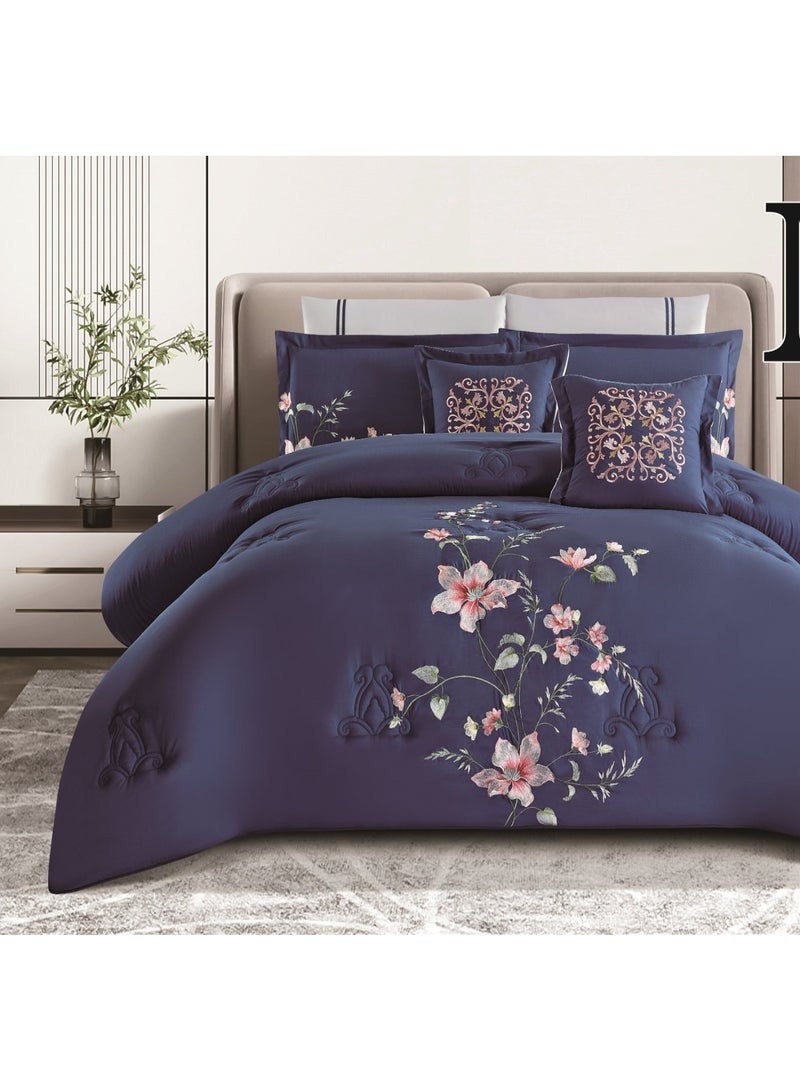 مفرش نفرين سادة مايكروفايبر صيفي قماش بارد 8قطع لحاف مقاس 230×250سم - Image 3