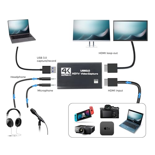 RGBlink 4K HDMI Capture Card for Streaming & Gaming, USB 3.0 Audio Video Capture Device 1080P 60FPS, Low Latency, HDMI Loop Out, Capture Card for PS5, Xbox, Nintendo Switch, PC, Mac, OBS - MSP231 - Image 3
