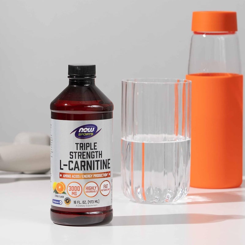 NOW سبورتس للتغذية LCarnitine سائل ثلاثي القوة 3000 ملغ نكهة الحمضيات 16 أونصة - Image 5