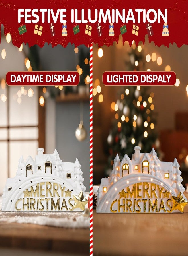 Vipush Christmas Village House Charming Christmas Ceramic Decoration with Lights – Perfect Illuminated Holiday Centerpiece for Your Festive Decor - Image 4