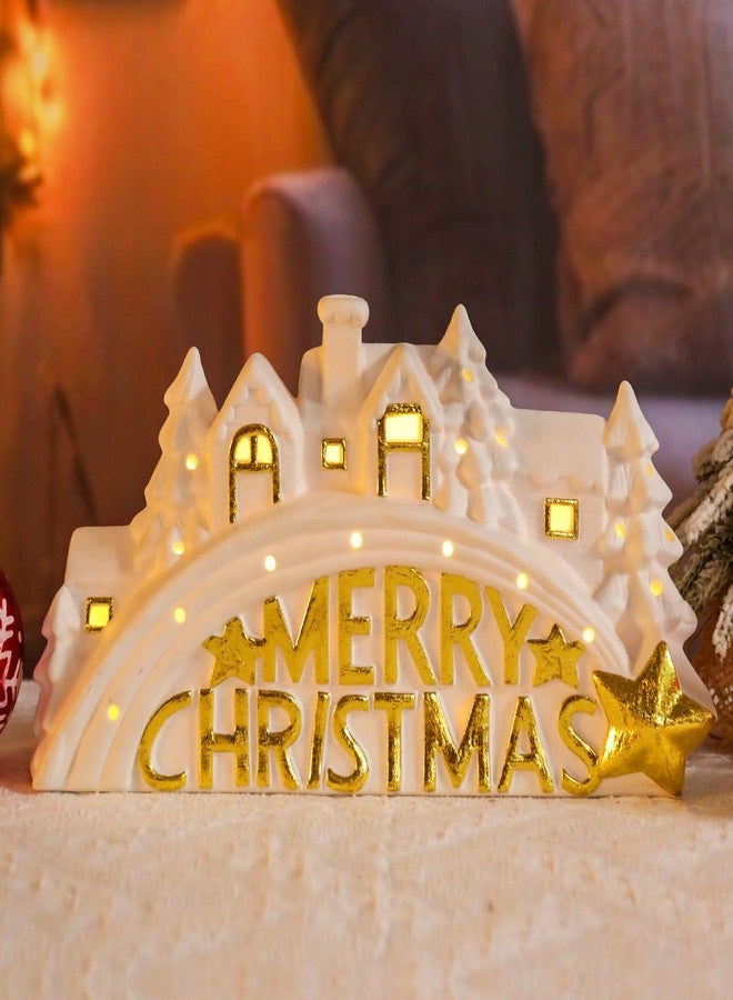 Vipush Christmas Village House Charming Christmas Ceramic Decoration with Lights – Perfect Illuminated Holiday Centerpiece for Your Festive Decor - Image 1