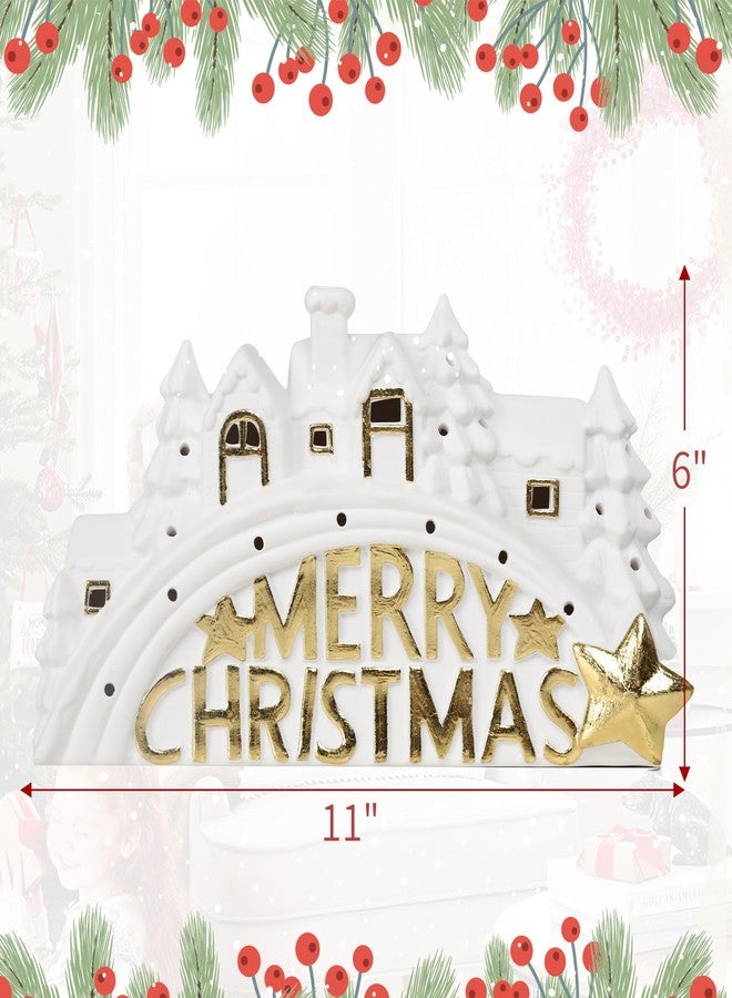 Vipush Christmas Village House Charming Christmas Ceramic Decoration with Lights – Perfect Illuminated Holiday Centerpiece for Your Festive Decor - Image 2